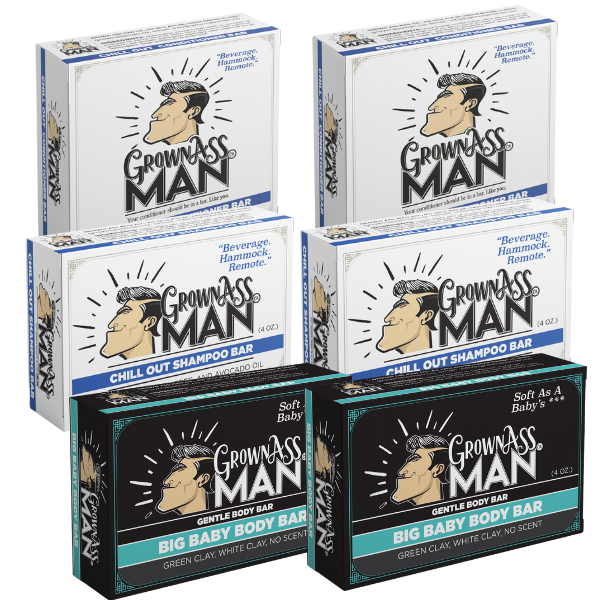 Grown Ass Man Co. Full Bath 6-Pack Bundle