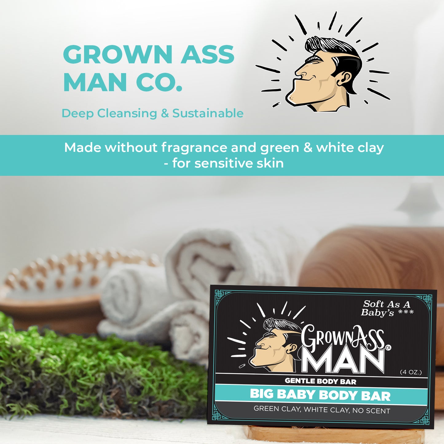 Big Baby Unscented Body Bar - 3 Pack