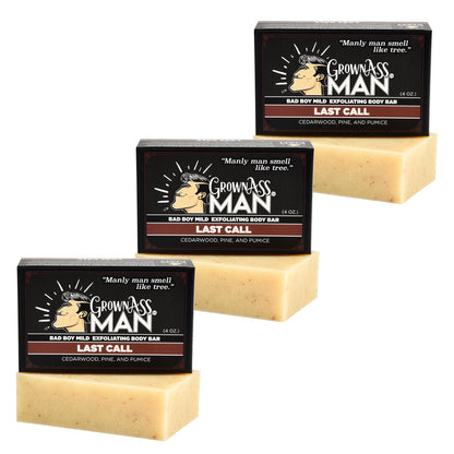 Last Call Mild Exfoliating Body Bar - 3-Pack