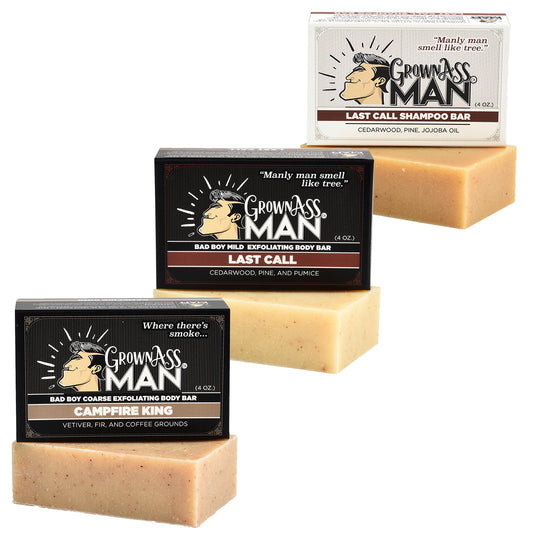 The Woodsman Shampoo & Body Bar Bundle - 3-Pack