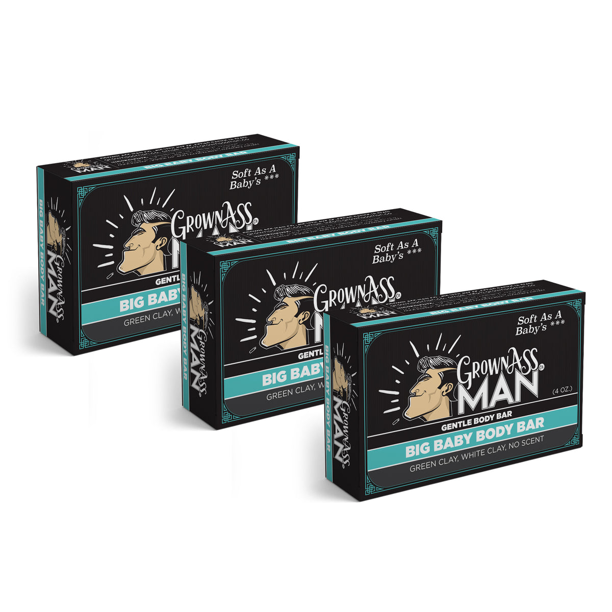 Big Baby Unscented Body Bar - 3 Pack