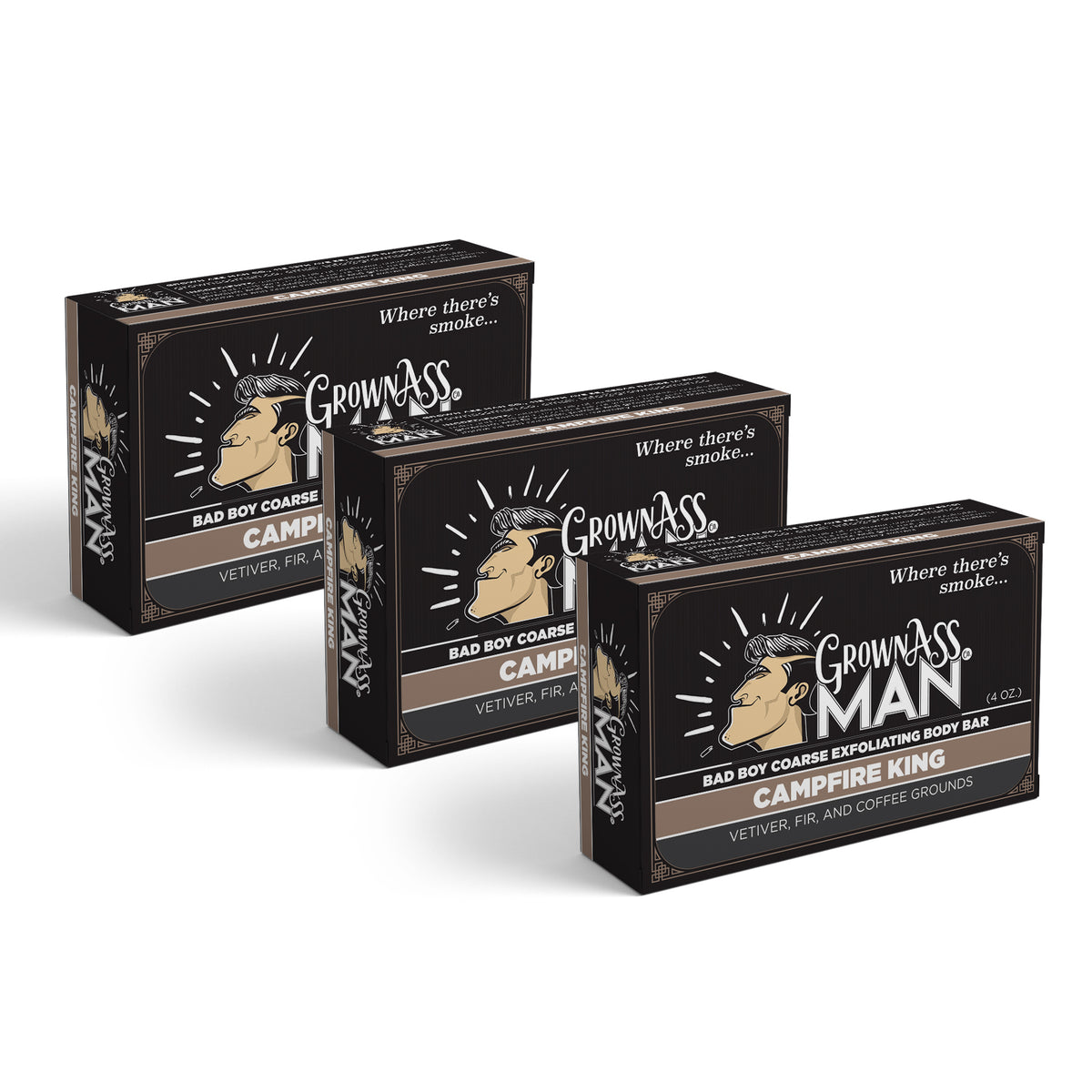 Campfire King Coarse Exfoliating Body Bar - 3-Pack