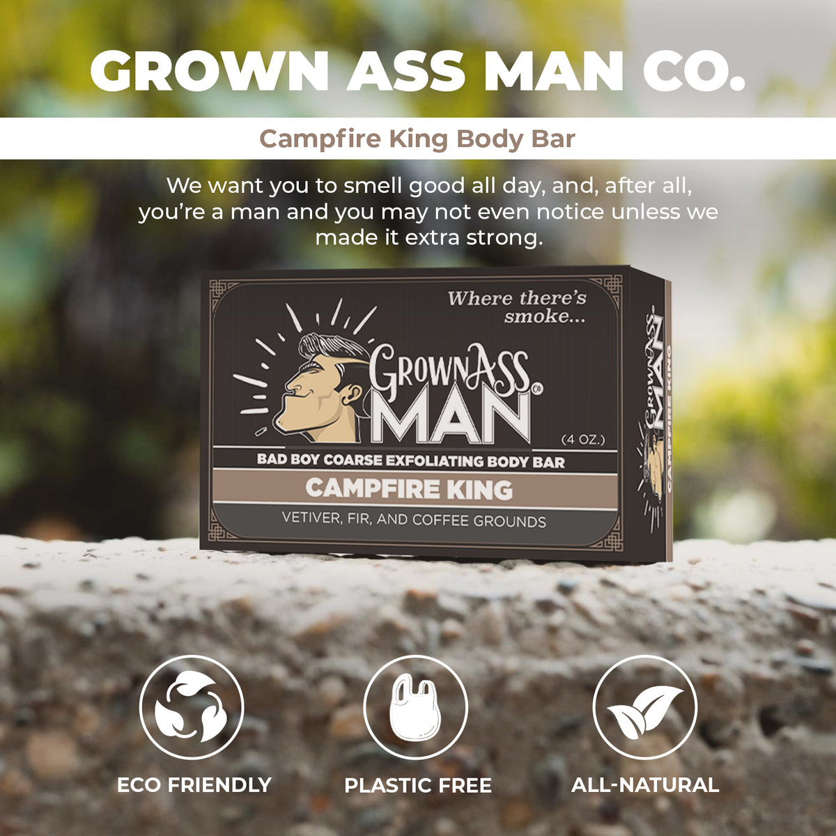 Campfire King Coarse Exfoliating Body Bar - 1-Pack