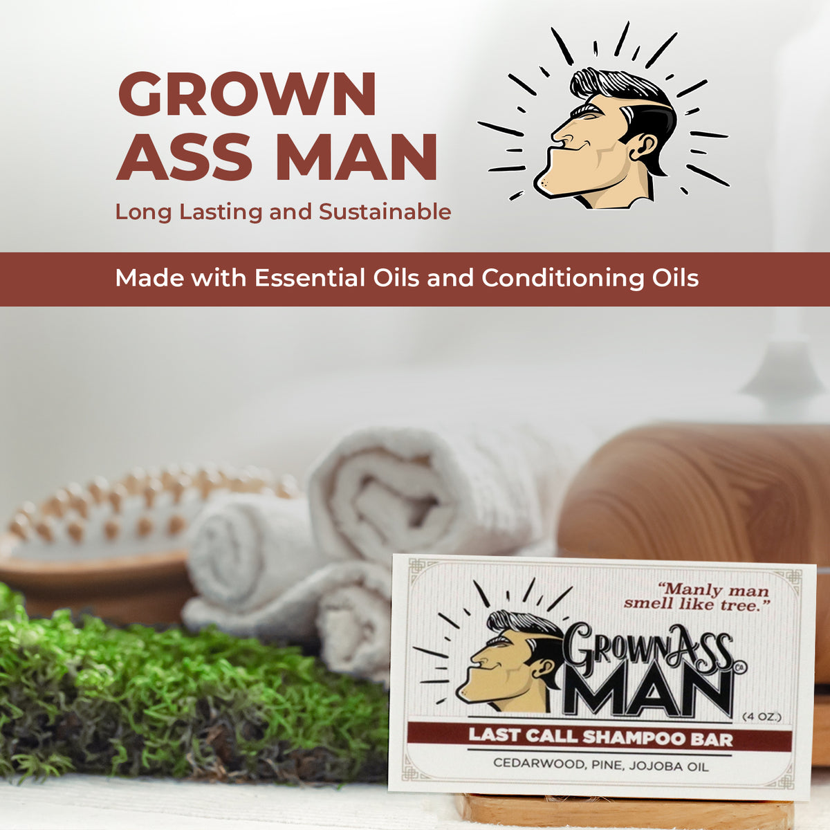 Grown Ass Man Co. Last Call Full Bath Bundle & Soap Tray - 3-Pack