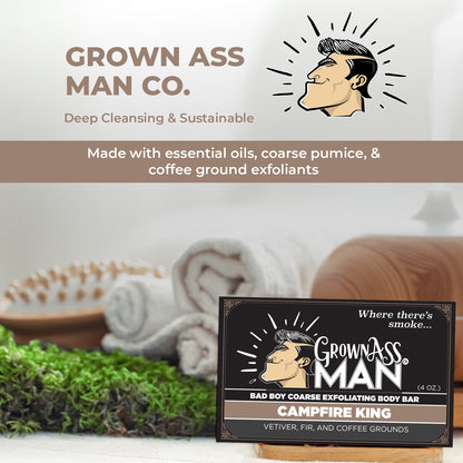 Campfire King Coarse Exfoliating Body Bar - 6-Pack