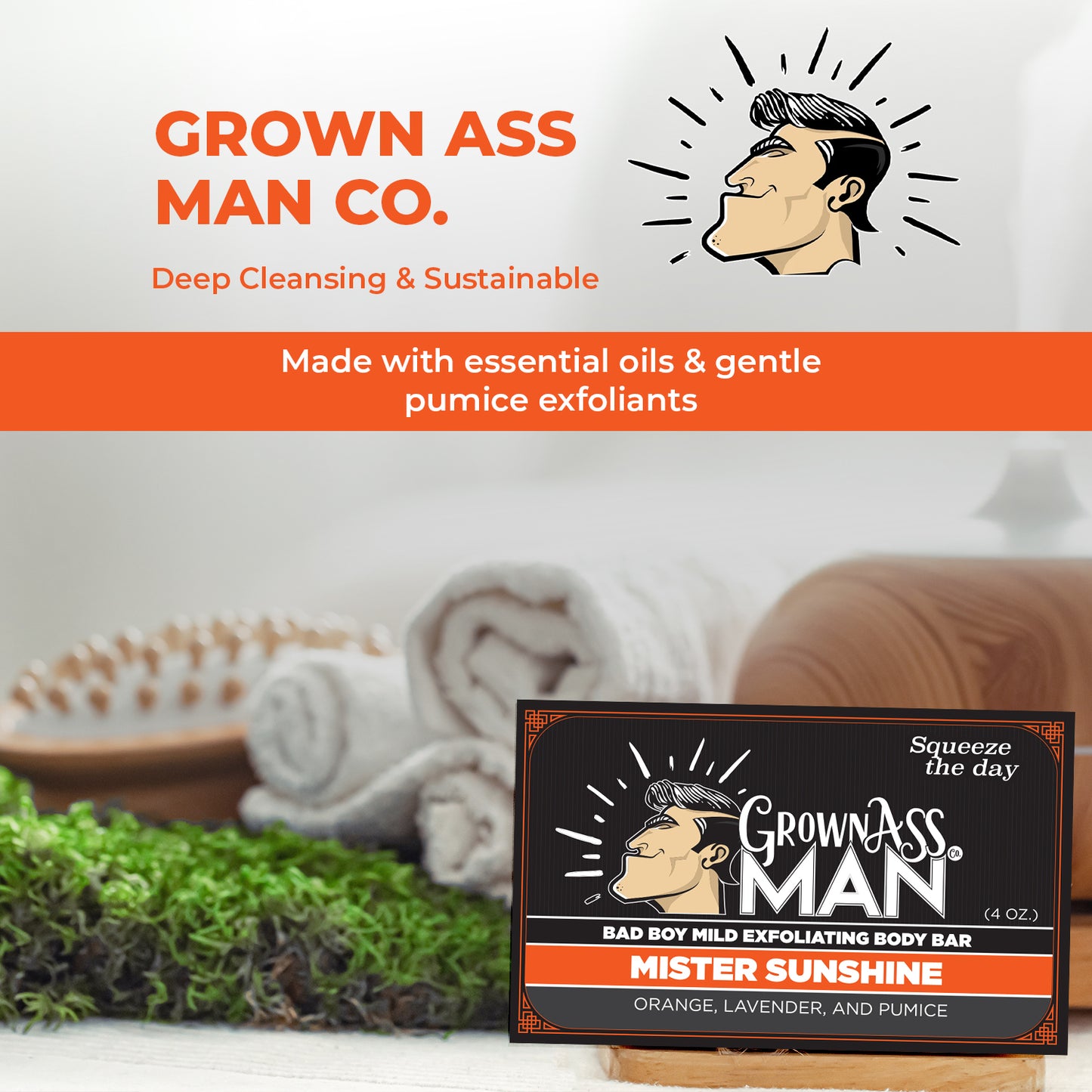 Mister Sunshine Mild Exfoliating Body Bar - 3-Pack